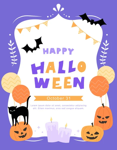 Ilustración Halloween Fiesta Saludo Fondo — Vector de stock