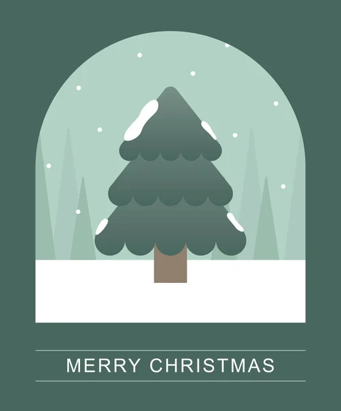 Ilustração Natal Árvore Cena Inverno — Vetor de Stock