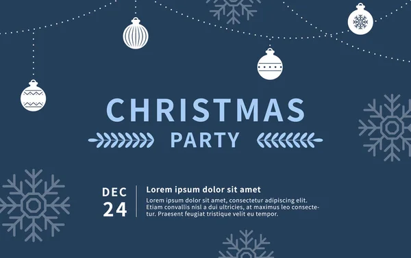 Kar taneleri ve süslemelerle Noel arkaplan şablonu.