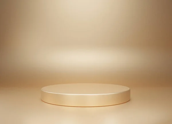 Gold Podium Farbe Hintergrund Mit Geometrischen Formen Kreis Sockel Auf — Stockfoto