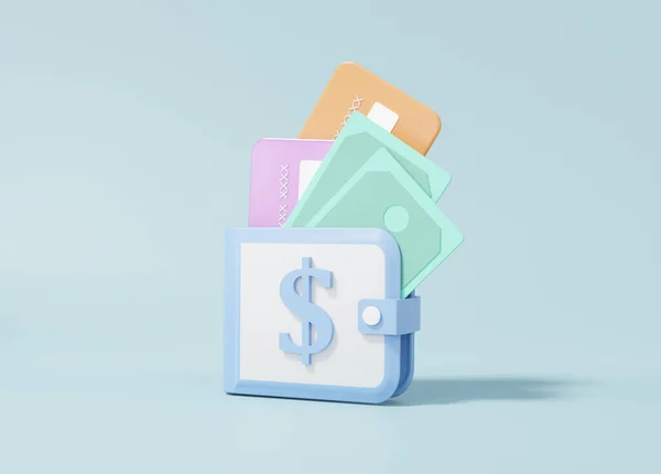 Cashback Dollar Brieftasche Icon Konzept Mit Eindeutigen Debit Kreditkarte Finanzen — Stockfoto