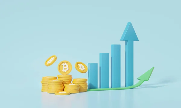 Munten Bitcoin Cryptogeld Concept Blockchain Technologie Met Elektronisch Digitaal Geld — Stockfoto