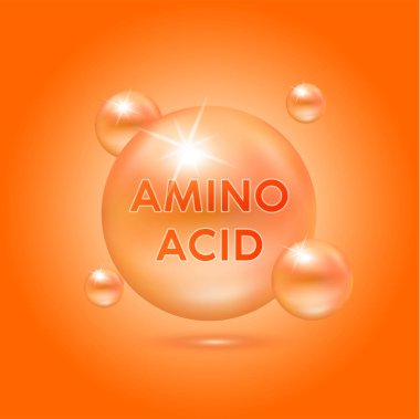 Amino asit kapsülleri vitamin kompleksi, turuncu arka plandaki mineraller. Eczane reklamı için diyet takviyesi, vitamin paketi tasarımı. Bilim doktoru konsepti.