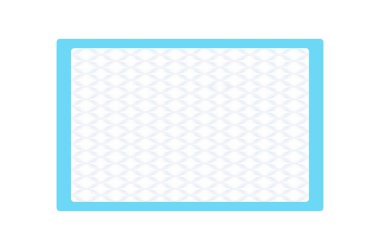 Kare desenli tek kullanımlık düz çarşaf. İdrar tutamama sorunu olan yaşlı ve yatalak insanlar için. Yumuşak koruma ve kullanışlı. Mavi bez pedleri beyaz arka planda izole edilmiş. 3B vektör. 