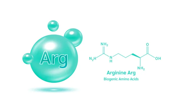 Aminoácido Importante Arginina Fórmula Química Estructural Modelo Línea Molécula Arginina — Vector de stock