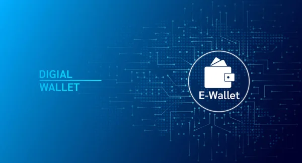 Wallet Digitale Brieftasche Anwendung Internet Banking Sicherheit Der Online Zahlung — Stockvektor