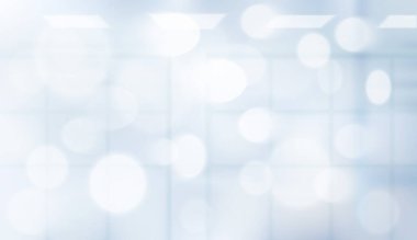 Soyut bulanık mavi modern ofis, Modern Hastane Salonu klinik iç mekan mavi arka plan konsepti. Vektör EPS10. 