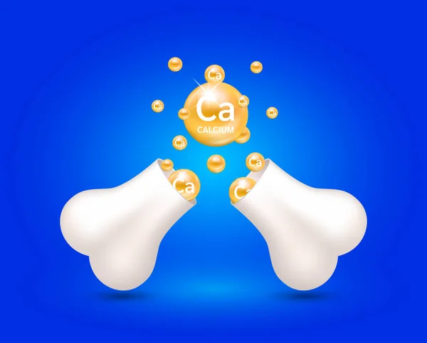 Calcium Float Out Bone Capsule Help Heal Arthritis Knee Joint — Stock Vector