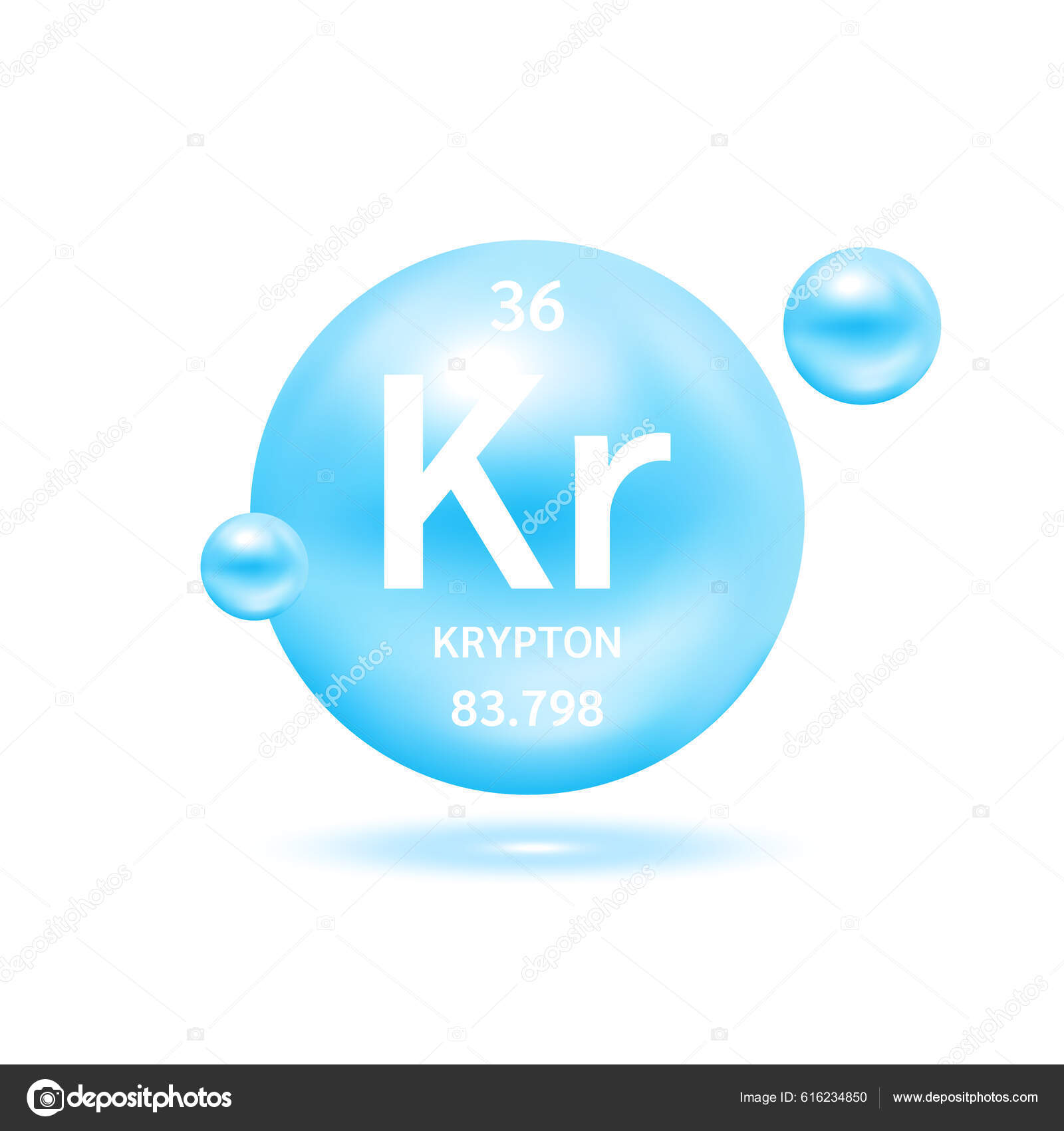 Krypton Molecule Models Blue Chemical Formulas Scientific Element