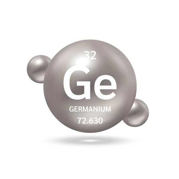 Molécula Germânio Modela Elemento Científico Prata Das Fórmulas Químicas Gás —  Vetores de Stock