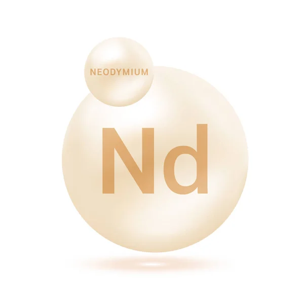 Modelos Moléculas Neodimio Crema Ecología Bioquímica Esferas Aisladas Sobre Fondo — Vector de stock
