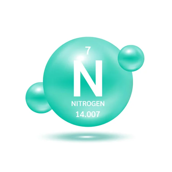Nitrogen Symbol Electron Diagram Green Nitrogen Chemical Element Atomic ...