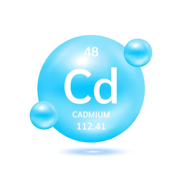 Cadmio Molecule Models Blue Chemical Formulas Scientific Element Ecology Biochemistry — Vector de stock