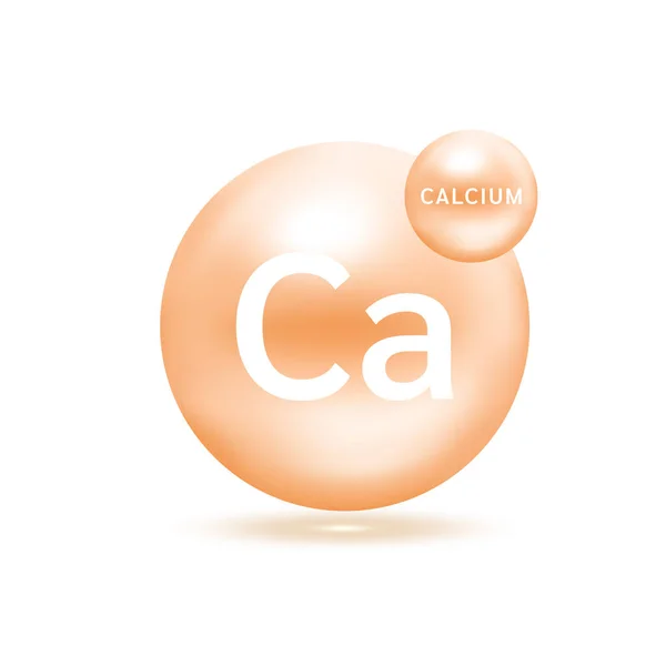 Molécula Calcio Modelos Crema Ecología Bioquímica Esferas Aisladas Sobre Fondo — Vector de stock