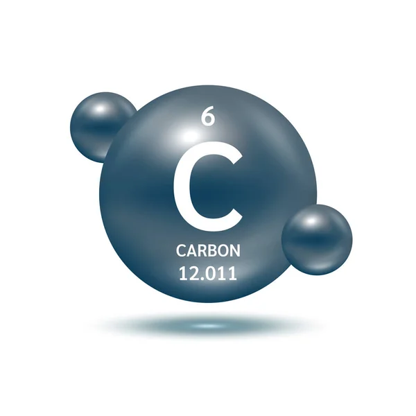 Molécula Carbono Modela Elemento Científico Prata Das Fórmulas Químicas Gás —  Vetores de Stock