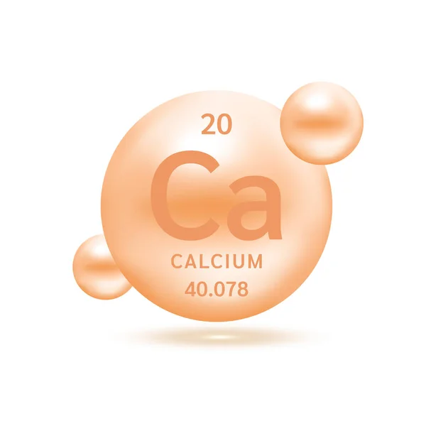 Calcium Molecule Models Cream Chemical Formulas Scientific Element Ecology Biochemistry — Stock Vector