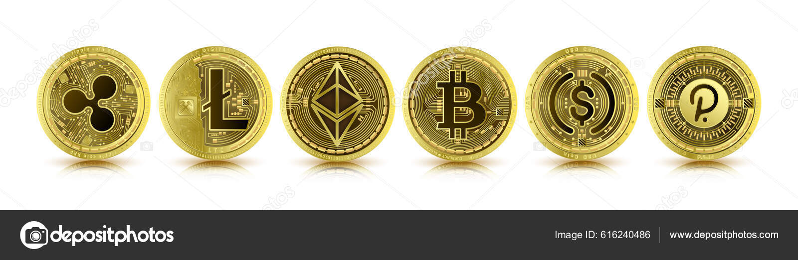 Token Cryptocurrency Set Currency Future Internet Digital Online Technology  Blockchain Stock Vector by ©1991kookart@gmail.com 616240486