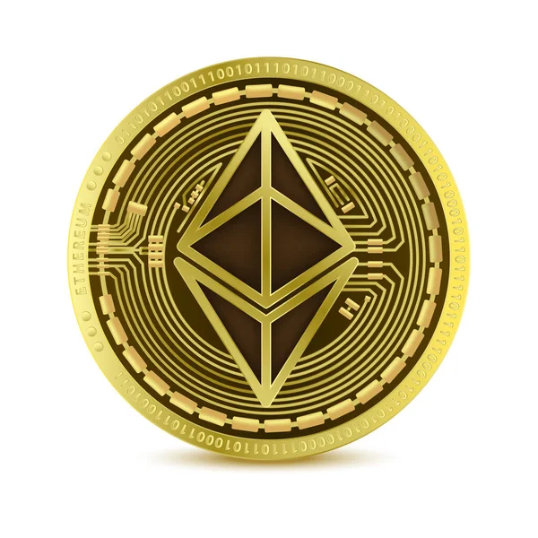 Kryptowährung Goldmünze Bitcoin Kryptowährung Vereinzelt Auf Weißem Hintergrund Das Finanzgeschäft — Stockvektor