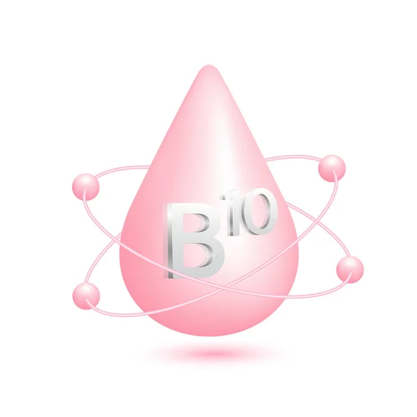 Vitamin B10 Icon Jari Jari Atom Yang Beredar Sekitar Air - Stok Vektor