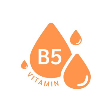 B5 vitamini portakalı basit su damlası şeklinde. Beyaz arka planda izole edilmiş. Web uygulama mobil ve yazdırma ortamında kullanılacak tasarım. Tıbbi sembol konsepti. Vektör EPS10 illüstrasyonu.