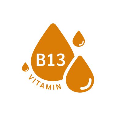 B13 vitamini simgesi basit su damlası şeklinde kahverengi. Beyaz arka planda izole edilmiş. Web uygulama mobil ve yazdırma ortamında kullanılacak tasarım. Tıbbi sembol konsepti. Vektör EPS10 illüstrasyonu.