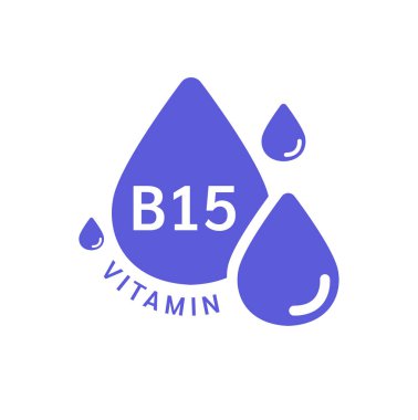 B15 vitamini ikonu mavi basit bir çizgi halinde su damlası şeklinde. Beyaz arka planda izole edilmiş. Web uygulama mobil ve yazdırma ortamında kullanılacak tasarım. Tıbbi sembol konsepti. Vektör EPS10 illüstrasyonu.
