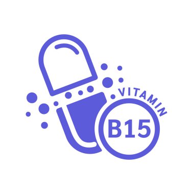 Kapsül şeklinde basit bir çizgi halinde B15 vitamini simgesi. Beyaz bir arka planda izole edilmiş. Tıbbi sembol konsepti. Web uygulama mobil ve yazdırma ortamında kullanılacak tasarım. Vektör EPS10 illüstrasyonu.
