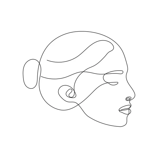 Femme Visage Lline Art — Image vectorielle