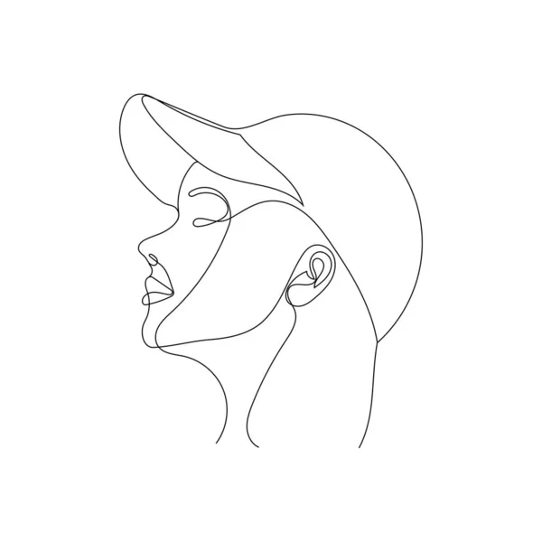 Femme Visage Lline Art — Image vectorielle