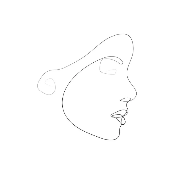 Femme Visage Lline Art — Image vectorielle