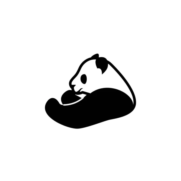 Panda Logo Minimalista Concepto Blanco Negro — Archivo Imágenes Vectoriales