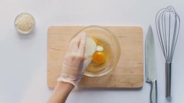 vegan banana protein oatmeal pancakes. Serving a healthy breakfast. Close-up
