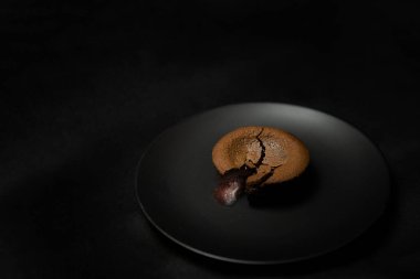 Siyah beyaz çikolata parçacığını kapat.