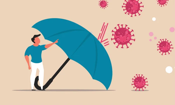 Pojišťovna Pomáhá Koronavirus Dopad Pandemické Finanční Společnosti Deštník Štítu Pro — Stockový vektor