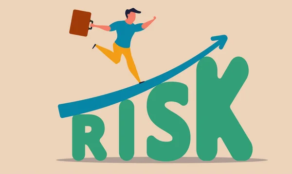 Risk Invest Finance Risky Stock Asset Financial Arrow Growth High — Stock Vector