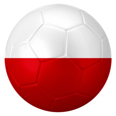 Polonya bayrağı renginde bir futbol topu ya da futbol topu