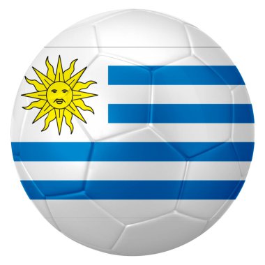 Uruguay bayrağı renginde bir futbol topu ya da futbol topu