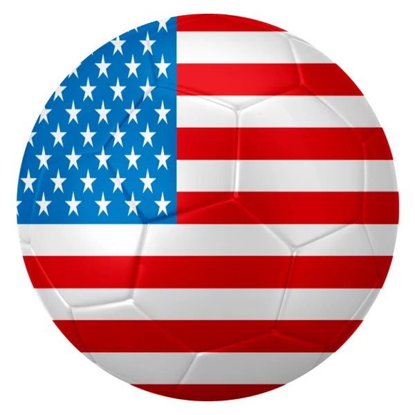 Sebuah Bola Sepak Atau Bola Dalam Warna Bendera Amerika — Stok Foto