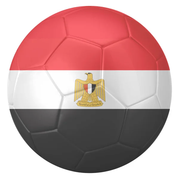 Ein Fußball Oder Ein Fußball Den Farben Der Ägyptischen Flagge — Stockfoto