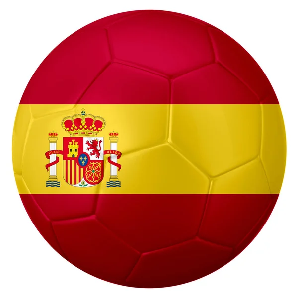 Uma Bola Futebol Nas Cores Bandeira Espanha — Fotografia de Stock