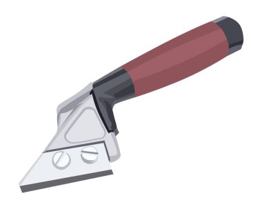 Beyaz arkaplanda izole edilmiş Vektör Resimli Döşeme Tırmık Yerleri Araçları. Marangozluk malzemeleri el aletleri