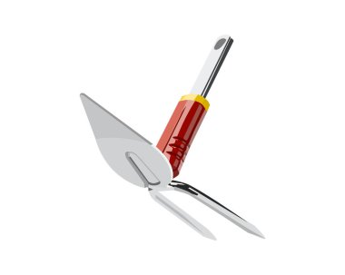 Beyaz arka planda Mini çapasının vektör çizimi var. Marangozluk el aletleri.