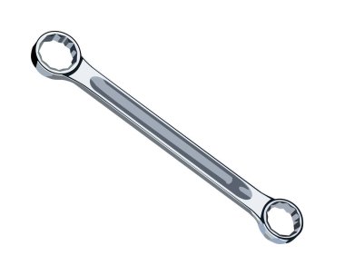 Çift Sonlu Halka Anahtarı 'nın Vektörü beyaz arkaplanda izole edildi.