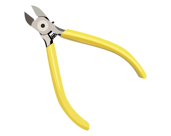 Ilustração Vetorial Eletrônica Micro Cutting Plier Com Mola Isolada Fundo — Vetor de Stock