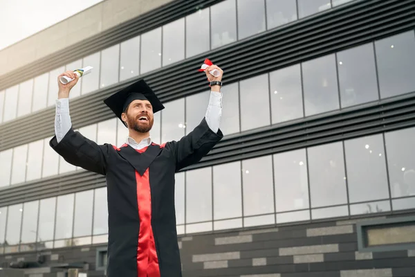 Happy student graduating from college, university. — Stock fotografie