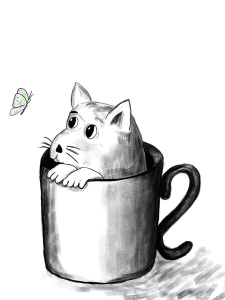 Dessin Chat Coupe — Photo