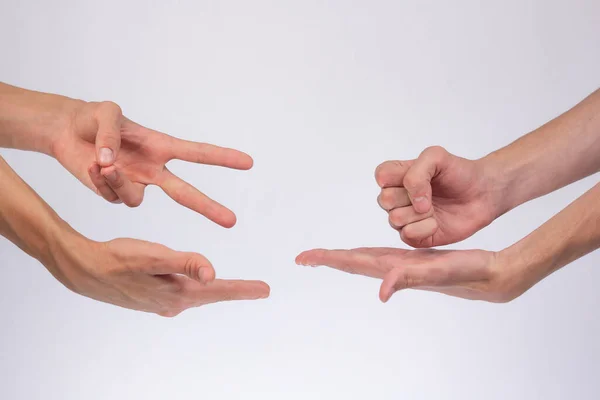 Rock Papper Sax Ett Populärt Handspel — Stockfoto