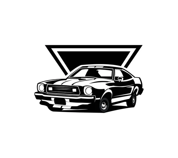 Силуэт Мускулистого Автомобиля Логотип Векторной Концепции Эмблемы Бейджа Изолированы — стоковый вектор