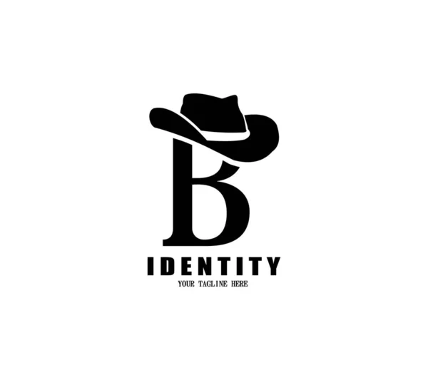 Lettre Chapeau Messieurs Logo Design Icône Vectorielle Illustration Emblème Graphique — Image vectorielle