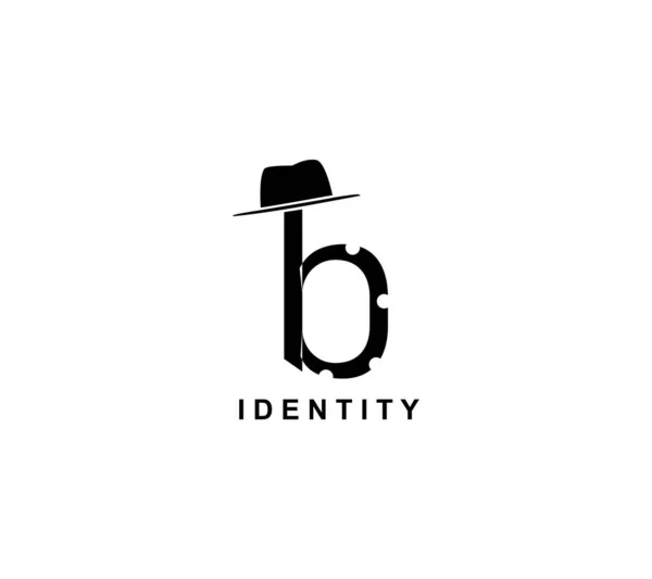 Lettera Gentlemen Hat Logo Design Icona Vettoriale Illustrazione Emblema Grafico — Vettoriale Stock